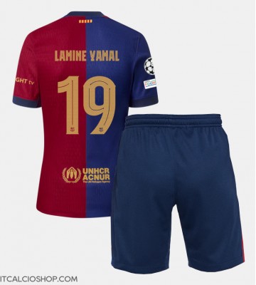Barcelona Lamine Yamal #19 Prima Maglia Bambino 2024-25 Manica Corta (+ Pantaloni corti)